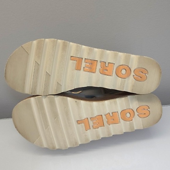 Sorel Sandals Women 8 Cameron Blue Flatform Lace Up Cork Suede Gladiator Wedge - Picture 5 of 10